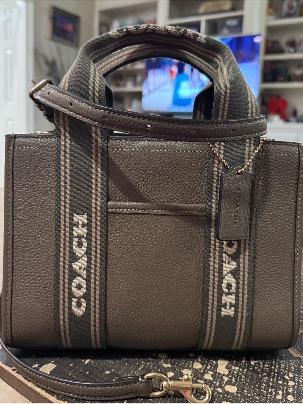 Coach Smith Tote 24 in Stone color